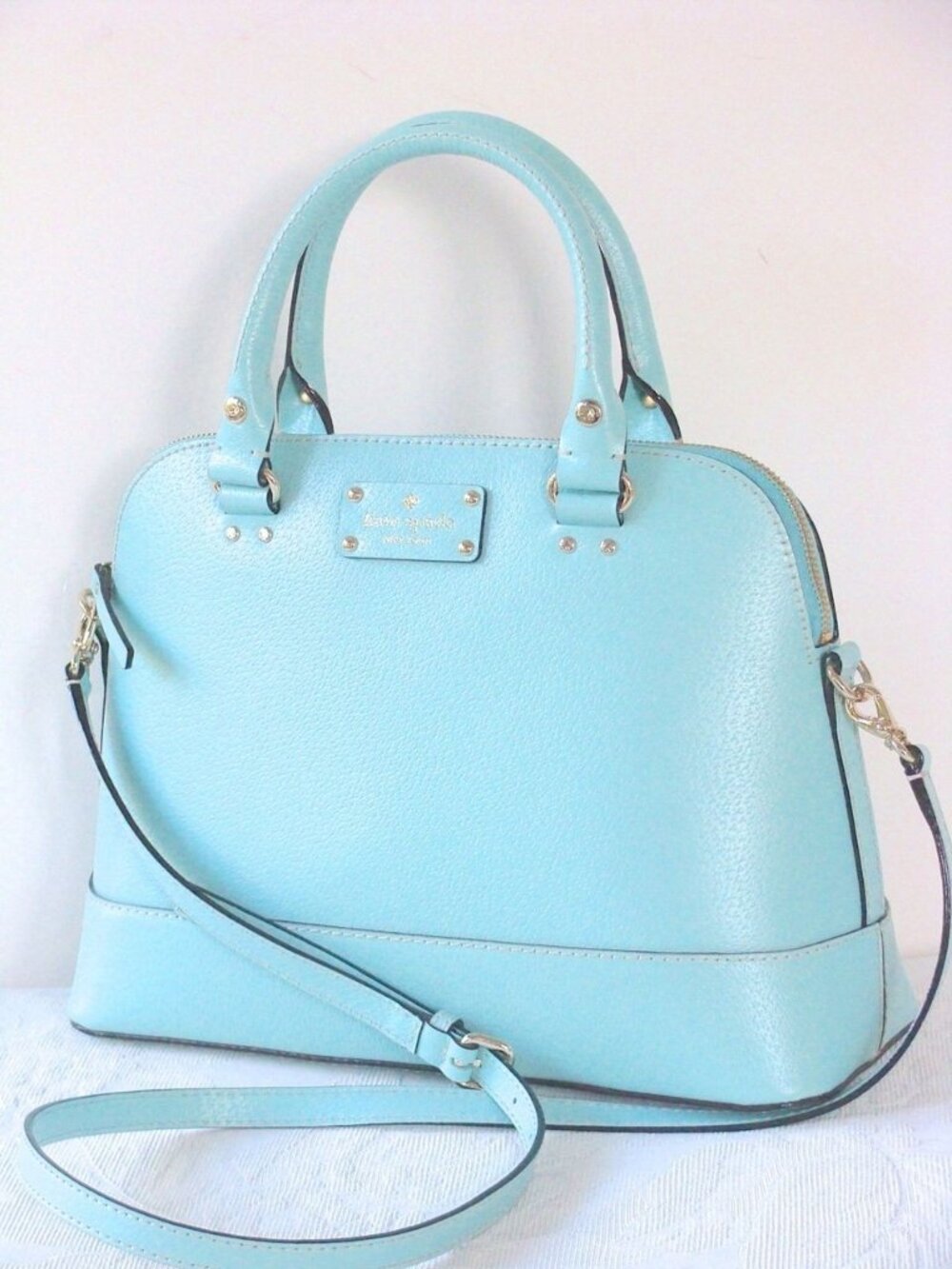 Like New Kate Spade NY Alyssa Robin Egg Shoulder Bag Purse Satchel